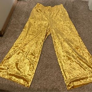 Velvet yellow pants
